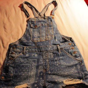 Bandanna Print Overalls